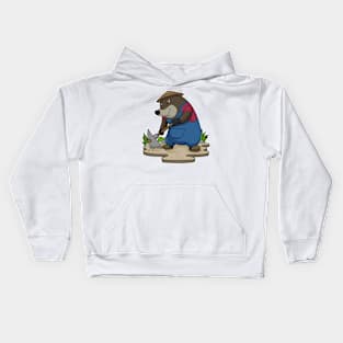 Mole as Farmer with Hoe Kids Hoodie